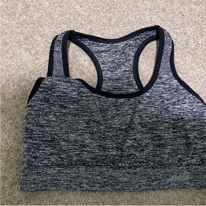 Black and grey Medium sports bra not sure brand